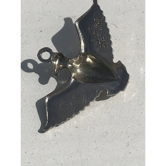 Vtg 2” Thunderbird P&B  Sterling Silver Pendant Bracelet Charm Native American - Picture 7 of 11